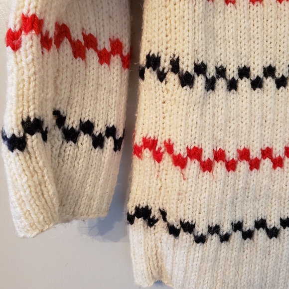 Homemade knit Striped sweater, MED - Picture 4 of 8